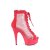 Pleaser DELIGHT-600-33RM Plateau Ankle Boots Faux Suede Rhinestones Red EU-41 / US-11