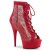 Pleaser DELIGHT-600-33RM Plateau Ankle Boots Faux Suede Rhinestones Red EU-38 / US-8