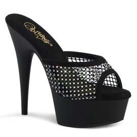 Pleaser DELIGHT-601-6RM Plateau Mules Faux Suede...