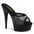 Pleaser DELIGHT-601-6RM Plateau Mules Faux Suede Rhinestones Black EU-39 / US-9