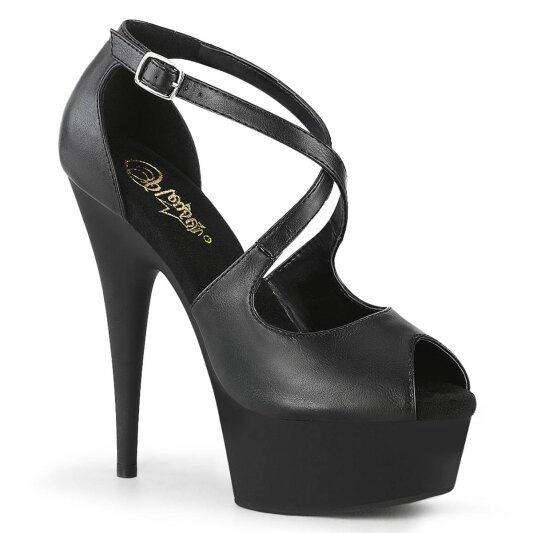 Pleaser DELIGHT-621 Plateau Sandalettes Faux Leather Black EU-35 / US-5