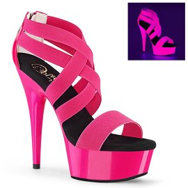 Pleaser DELIGHT-669UV Plateau Sandalettes Neon Pink EU-37...