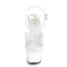 Pleaser DISCOLITE-708 Plateau Sandalettes Transparent...