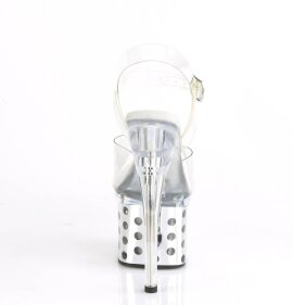 Pleaser DISCOLITE-708DOTS Plateau Sandalettes Transparent Colorful EU-39 / US-9