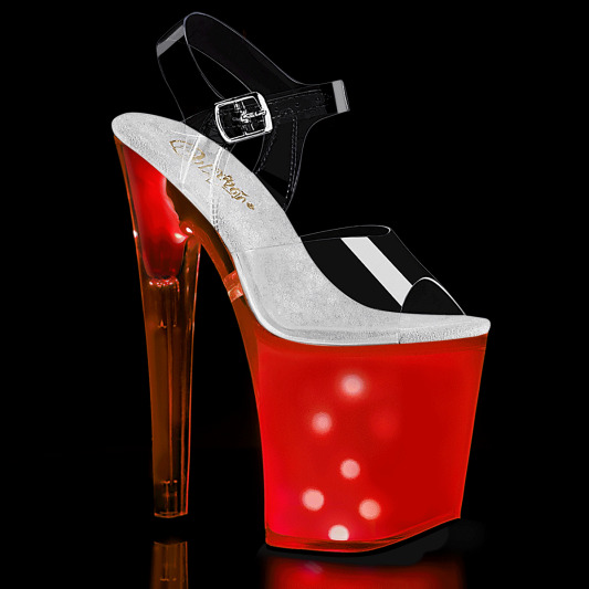 Pleaser DISCOLITE-808 Plateau Sandalettes Transparent Colorful EU-35 / US-5