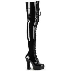 Pleaser ELECTRA-3023 Overknee Boots Patent Black EU-37 /...