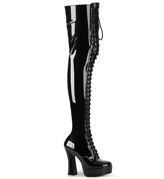 Pleaser ELECTRA-3023 Overknee Boots Patent Black EU-38 / US-8
