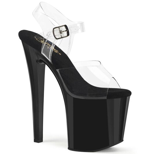Pleaser ENCHANT-708 Plateau Sandalettes Transparent Black EU-37 / US-7