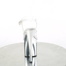 Pleaser ENCHANT-708 Plateau Sandalettes Chrome Transparent Silver EU-35 / US-5