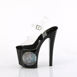 Pleaser ENCHANT-708LT-CIRCLE Plateau Sandalettes Transparent Black EU-35 / US-5