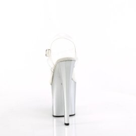 Pleaser ENCHANT-708LT-CIRCLE Plateau Sandalettes Transparent Silver EU-35 / US-5