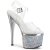 Pleaser ESTEEM-708CHLG Plateau Sandalettes Glitter Silver EU-35 / US-5