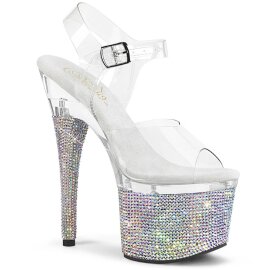 Pleaser ESTEEM-708DM Plateau Sandalettes Rhinestones...