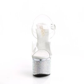 Pleaser ESTEEM-708DM Plateau Sandalettes Rhinestones...