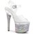 Pleaser ESTEEM-708DM Plateau Sandalettes Rhinestones Transparent Silver EU-36 / US-6