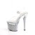 Pleaser ESTEEM-708DM Plateau Sandalettes Rhinestones Transparent Silver EU-39 / US-9