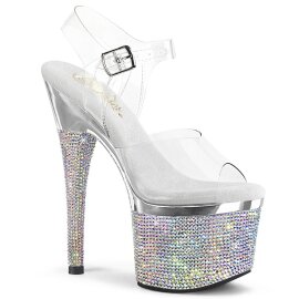 Pleaser ESTEEM-708DM Plateau Sandalettes Rhinestones...