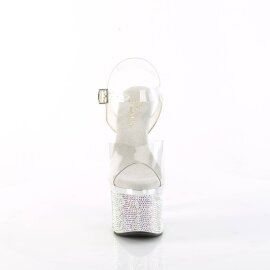 Pleaser ESTEEM-708DM Plateau Sandalettes Rhinestones...