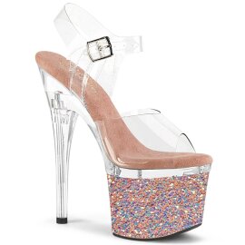 Pleaser ESTEEM-708LG Plateau Sandalettes Glitter...
