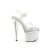 Pleaser ESTEEM-708LG Plateau Sandalettes Glitter Transparent White EU-35 / US-5
