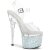 Pleaser ESTEEM-708LG Plateau Sandalettes Glitter Transparent White EU-38 / US-8