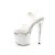 Pleaser ESTEEM-708LG Plateau Sandalettes Glitter Transparent White EU-38 / US-8