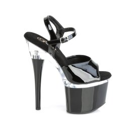 Pleaser ESTEEM-709 Plateau Sandalettes Patent Black Transparent EU-40 / US-10