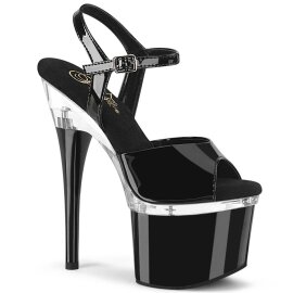Pleaser ESTEEM-709 Plateau Sandalettes Patent Black...