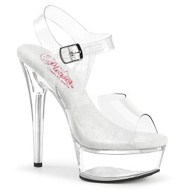 Pleaser EXCITE-608 Plateau Sandalettes Transparent EU-35...