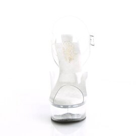 Pleaser EXCITE-608 Plateau Sandalettes Transparent EU-35...