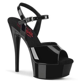 Pleaser EXCITE-609 Plateau Sandalettes Patent Black EU-35...