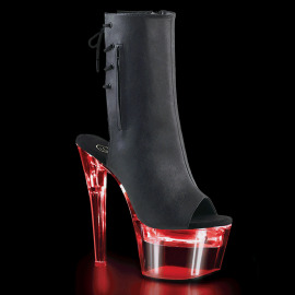 Pleaser FLASHDANCE-1018-7 Plateau Ankle Boots Faux Leather Black EU-37 / US-7