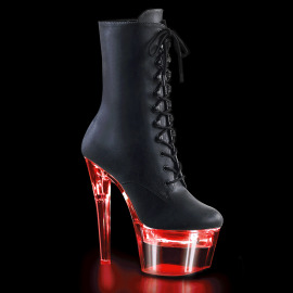 Pleaser FLASHDANCE-1020-7 Plateau Ankle Boots Faux Leather Black Colorful EU-37 / US-7
