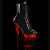 Pleaser FLASHDANCE-1020-8 Plateau Ankle Boots Patent Black Colorful EU-36 / US-6