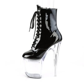 Pleaser FLASHDANCE-1020-8 Plateau Ankle Boots Patent Black Colorful EU-38 / US-8