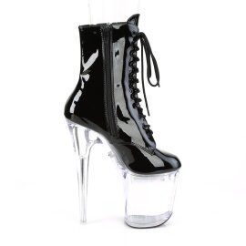 Pleaser FLASHDANCE-1020-8 Plateau Ankle Boots Patent Black Colorful EU-38 / US-8
