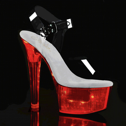 Pleaser FLASHDANCE-608CH Plateau Sandalettes Transparent Colorful EU-37 / US-7