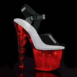 Pleaser FLASHDANCE-708SCH Plateau Sandalettes Transparent Colorful EU-40 / US-10