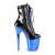 Pleaser FLAMINGO-1020 Plateau Ankle Boots Patent Chrome Black Blue EU-35 / US-5