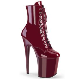 Pleaser FLAMINGO-1020 Plateau Ankle Boots Patent Burgundy EU-36 / US-6