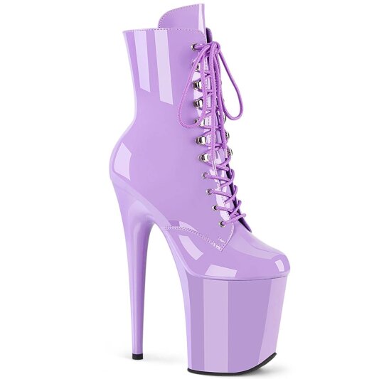 Pleaser FLAMINGO-1020 Plateau Ankle Boots Patent Purple EU-35 / US-5