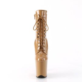 Pleaser FLAMINGO-1020 Plateau Ankle Boots Patent Nude EU-42 / US-12