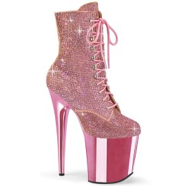 Pleaser FLAMINGO-1020CHRS Plateau Ankle Boots Rhinestones...