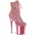 Pleaser FLAMINGO-1020CHRS Plateau Ankle Boots Rhinestones Chrome Light Pink EU-35 / US-5
