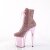 Pleaser FLAMINGO-1020CHRS Plateau Ankle Boots Rhinestones Chrome Light Pink EU-39 / US-9