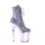 Pleaser FLAMINGO-1020CHRS Plateau Ankle Boots Rhinestones Chrome Purple EU-41 / US-11