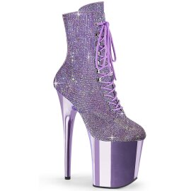 Pleaser FLAMINGO-1020CHRS Plateau Ankle Boots Rhinestones...