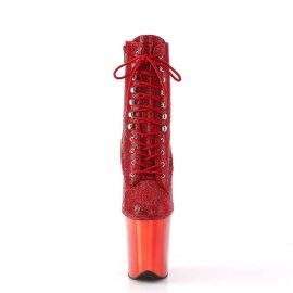 Pleaser FLAMINGO-1020CHRS Plateau Ankle Boots Rhinestones...