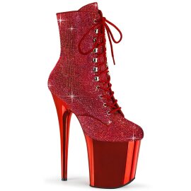 Pleaser FLAMINGO-1020CHRS Plateau Ankle Boots Rhinestones...