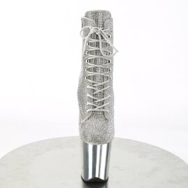 Pleaser FLAMINGO-1020CHRS Plateau Ankle Boots Rhinestones...